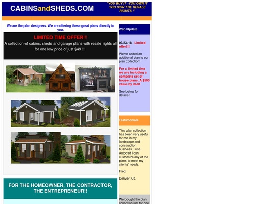 Cabins and Sheds collection for $49 – You own the rights!!