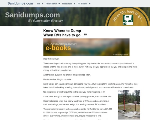 Sanidumps: Order eBooks for RV dump stations